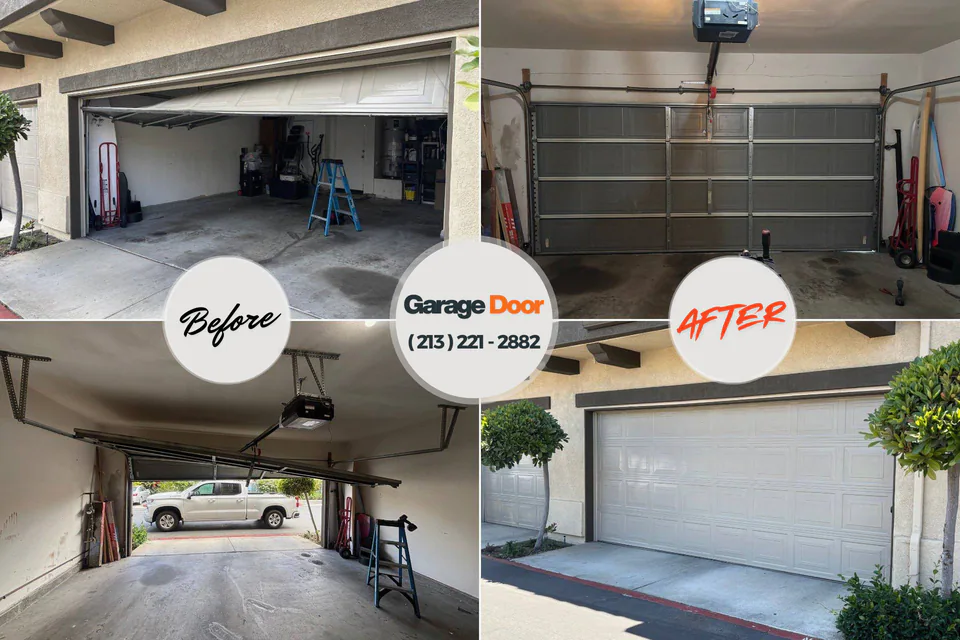 Before and after: garage door repair Ashwaubenon, WI